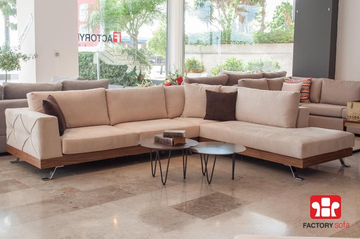 Kithira Corner Sofa 3.00 Χ 2.50m • Color Choice of Wood • Waterproof Fabric • Over 100 colors of fabric to choose from • Removable fabrics from the cushions • 10 years guarantee