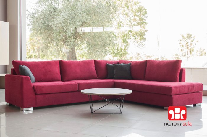 Γωνιακό Σαλόνι MILOS 3,00m x 2.50m. Διατίθεται με αδιάβροχο ύφασμα σε μεγάλη ποικιλία χρωμάτων & με δυνατότητα αλλαγής διάστασης & υφάσματος Mε την εγγύηση της Factory Sofa.