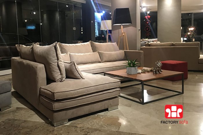 Ikaria Corner Sofa • Overall Dimension 2.80 Χ 2.20m • Waterproof Fabric • Over 100 colors of fabric to choose from • Removable fabrics from the cushions • Double seat cushions • 10 years guarantee (frame) • 3 years guarantee (foamed pillow parts)