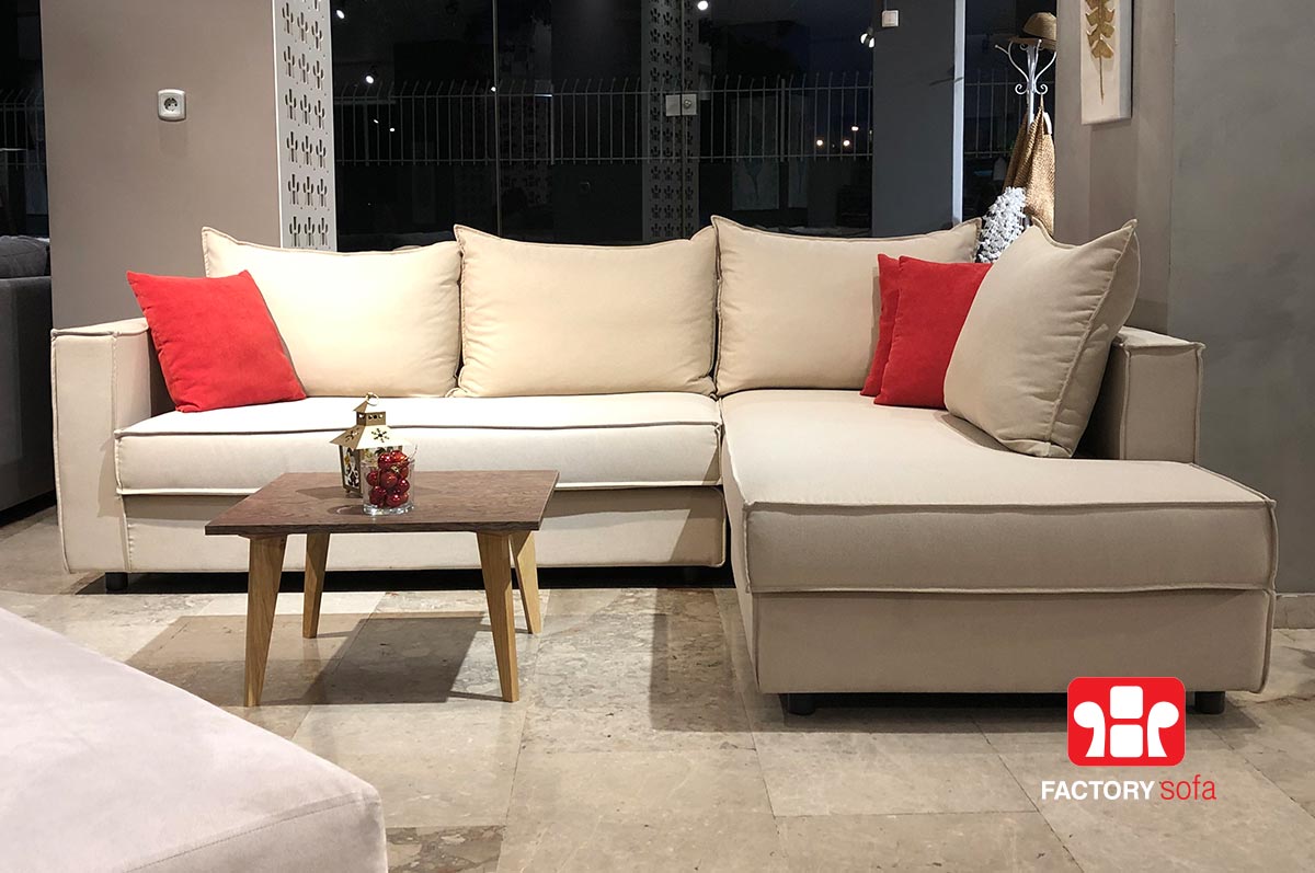 Σαλόνι γωνία IOS 2.50m x 1.90m με αδιάβροχο ύφασμα και 10 χρόνια Εγγύηση | Καναπέδες & Σαλόνια Factory Sofa