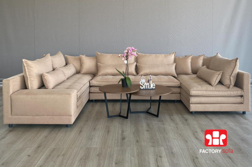 Ikaria U-Sofa | Dimension 2.30m x 3.80m x 1.70m | It consists of 3 parts in a U arrangement which can be placed independently. | Available with waterproof fabric in a wide variety of colors. | 10-year written guarantee!