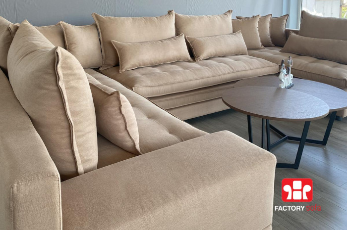 Ikaria U-Sofa | Dimension 2.30m x 3.80m x 1.70m | It consists of 3 parts in a U arrangement which can be placed independently. | Available with waterproof fabric in a wide variety of colors. | 10-year written guarantee!