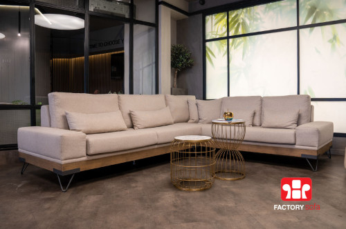 Chalki Corner Sofa 3.00m x 2.50m |  Waterproof Fabric • Over 100 colors of fabric to choose from • Removable fabrics from the cushions • 10 years guarantee (frame) • 3 years guarantee (foamed pillow parts)