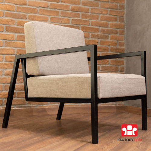 Lefkada Armchair 0,89m. x 0.65m. Metal frame. Fabric back cushions & seat. In a wide variety of colors.